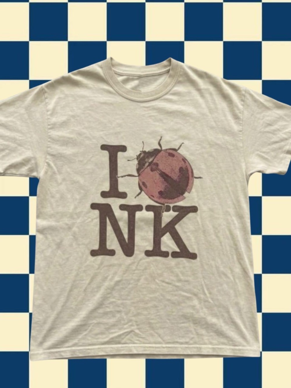 Gildan Cream Graphic 'I NK' Ladybug Tee